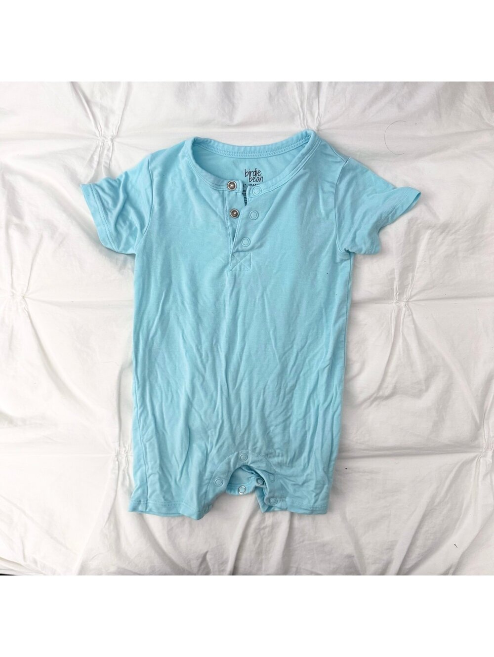 Birdie Bean Teal Bamboo Shortie Romper
